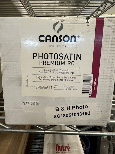 Canson Infinity PhotoSatin Prem RC Photo Inkjet Paper 24″ x 100 extra White