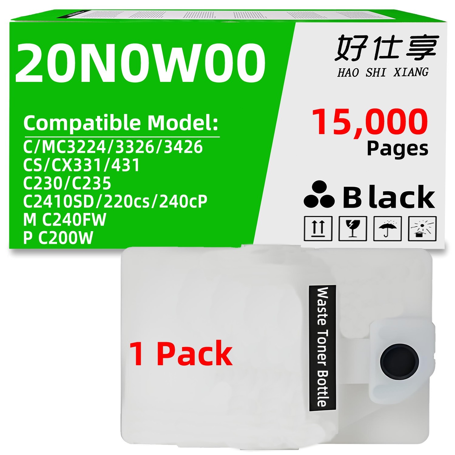20N0W00 Waste Toner Bottle Compatible for Lexmark CS331 CS431 CX331 CX431 C3224