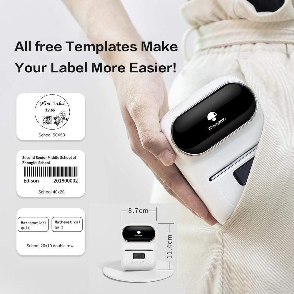Phomemo M110 Bluetooth Printer Thermal Barcode Printer Best Gift +3 Roll Paper