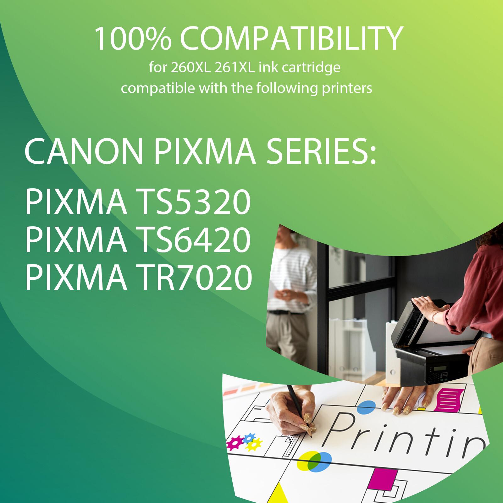 Black PG-260XL Color CL-261XL Ink Cartridge for Canon PIXMA TS5320 TS6420 TR7020
