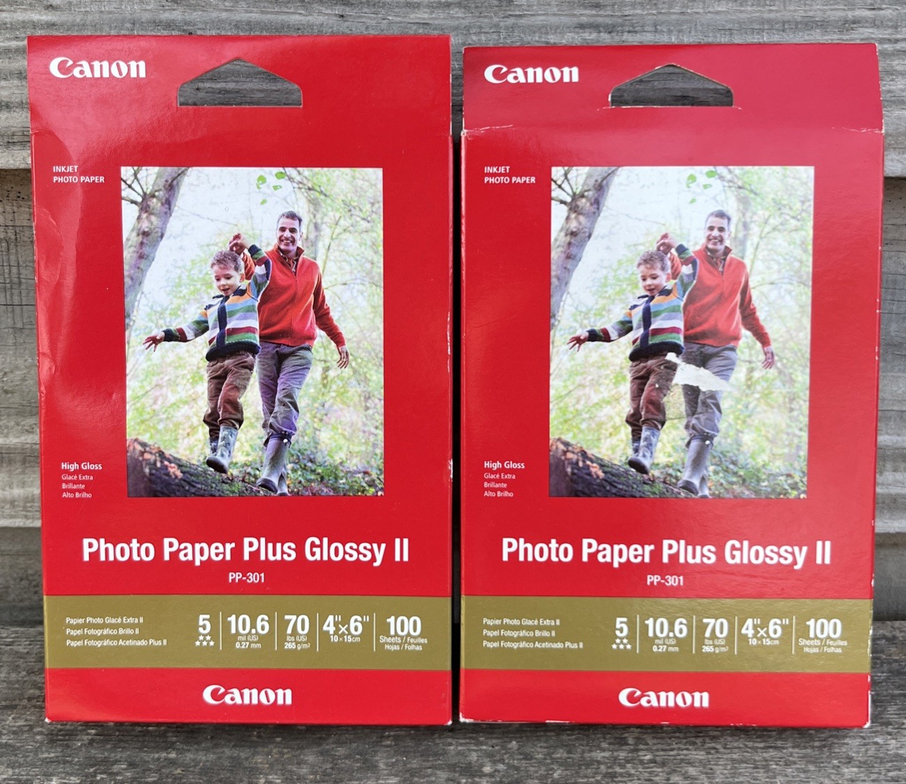 2 Boxes 100ct Canon Photo Paper Plus Glossy II 4×6 ONE UNOPENED See Details