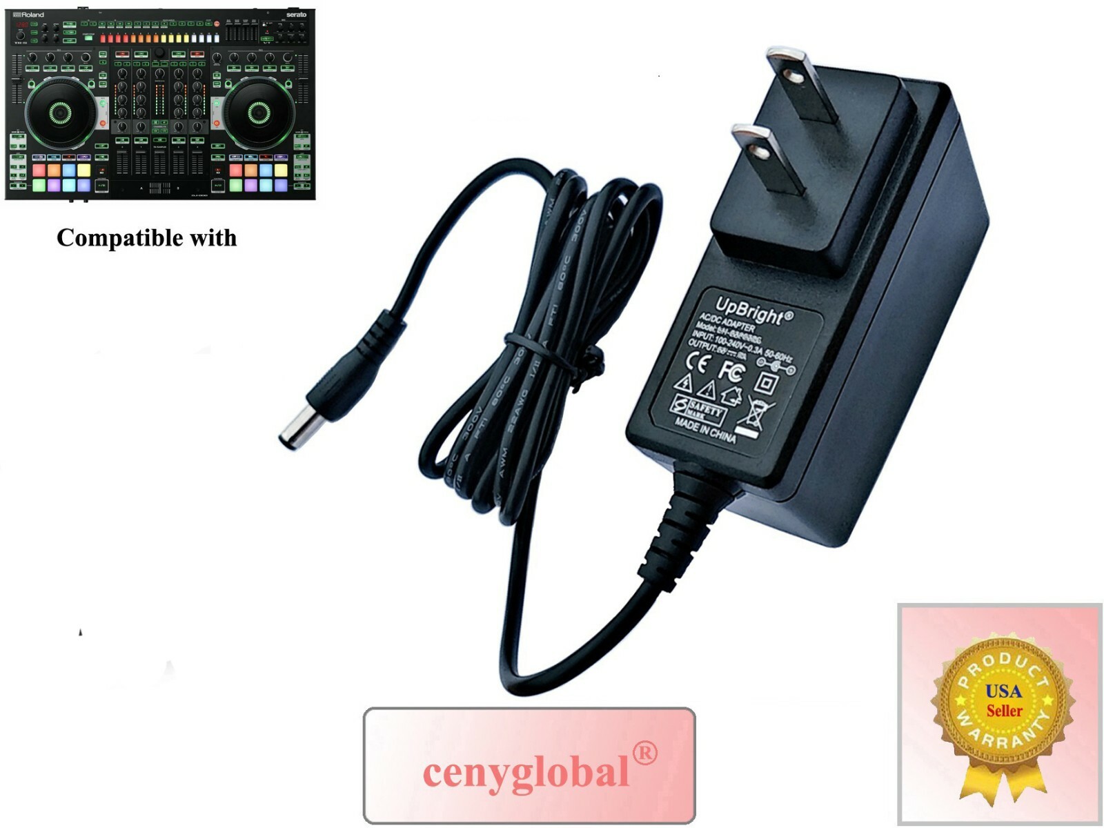 AC Adapter Charger for Roland DJ-808 DJ Controller Mixer Power Supply Mains PSU