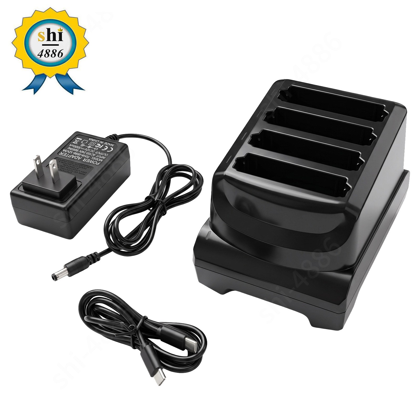 For Zebra Battery BT-000442-0020 BT-000442B BT-000442A 4-Slot Battery Charger