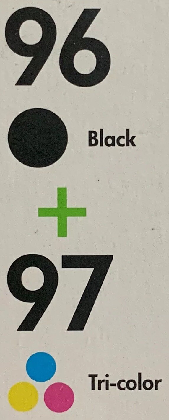 HP 96 / HP 97 Black & Color Ink Cartridges C9353FN Genuine OEM Sealed Foil Packs