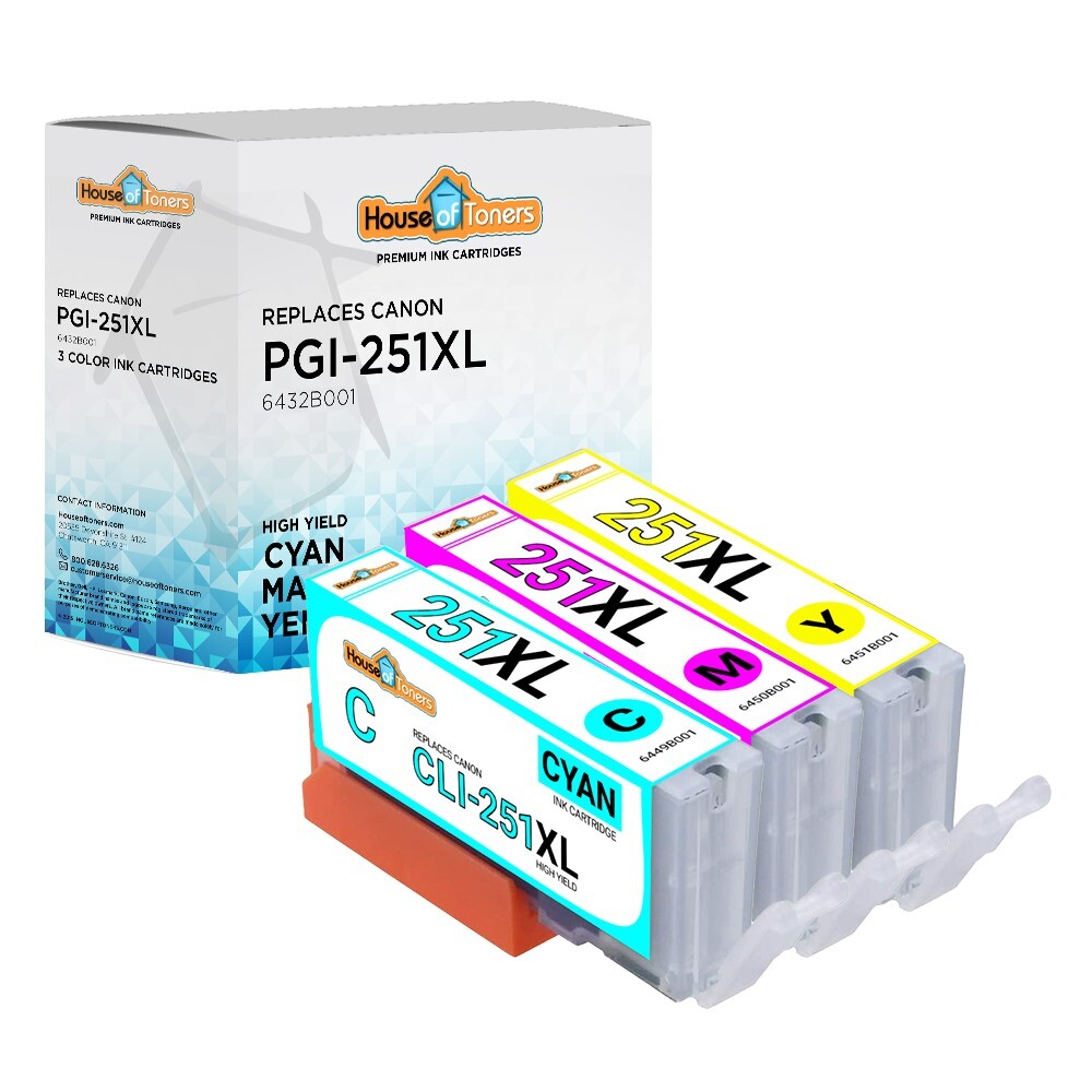 3pk CLI-251XL Ink Cartridges for Canon PIXMA iP7220 iP7820 iX6820 MX722 MX922