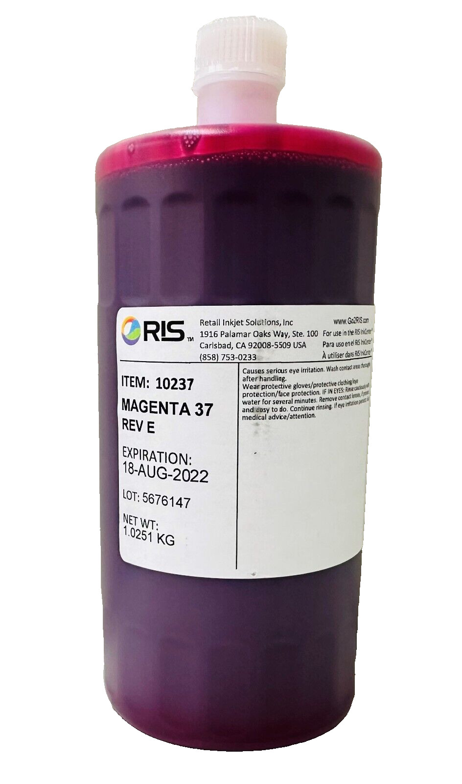 New RIS Magenta 10237 Ink Supply Bottle Magenta 37 [1.0251 KG]