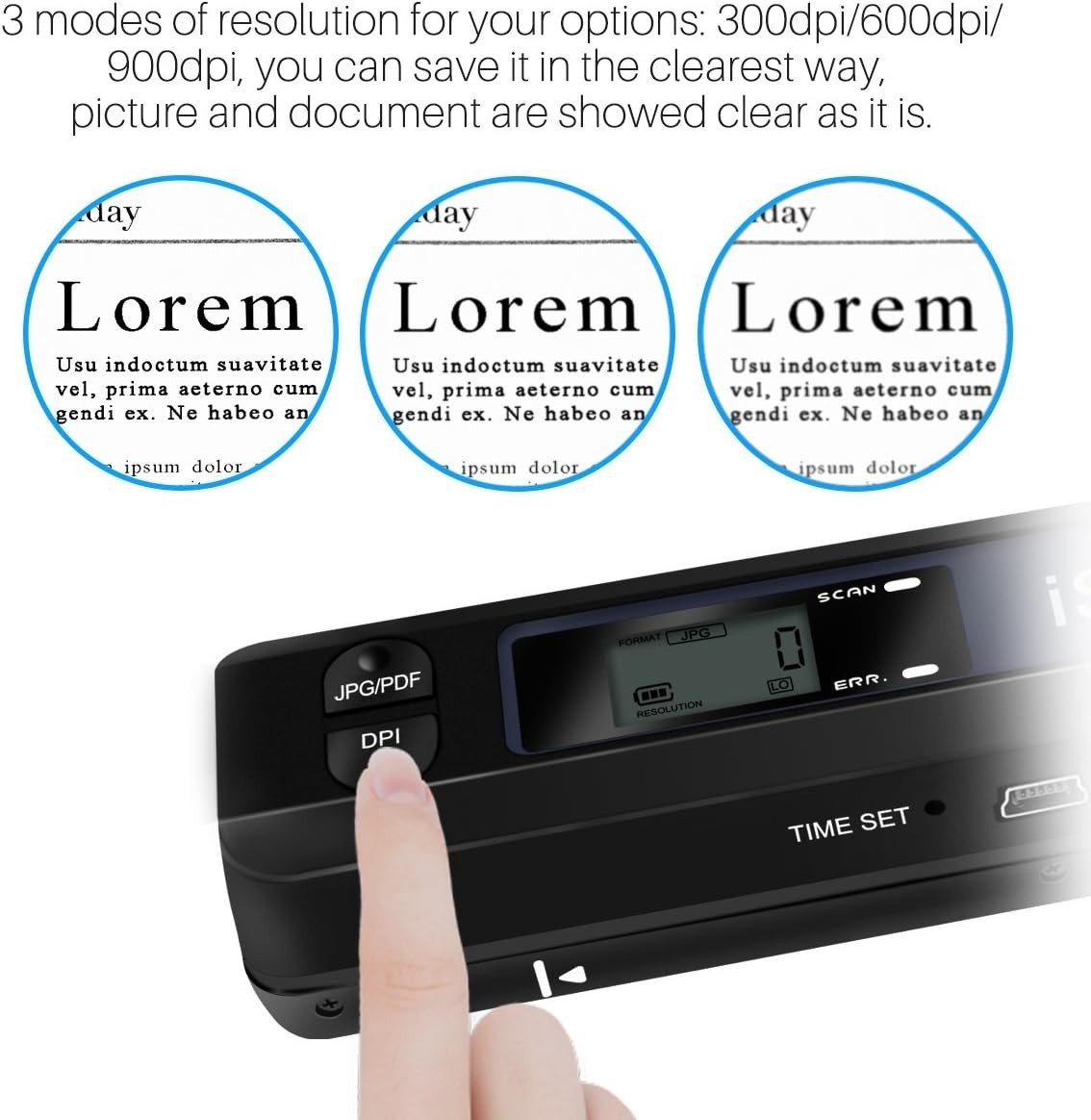 900 DPI Portable Document Scanner with 16GB SD Card – Handy A4 Scanning Solution