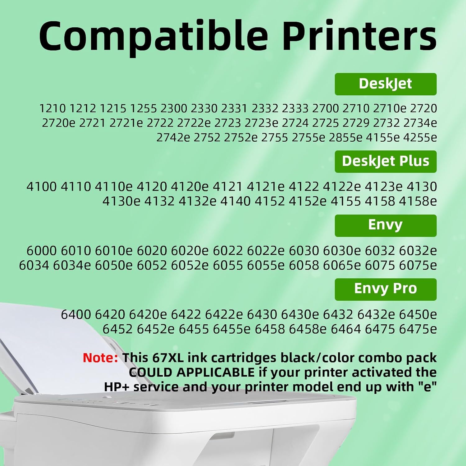 For HP 67XL Ink Cartridges for HP 67 XL Deskjet 2700 2700e 2755e 2800 2852 4155e