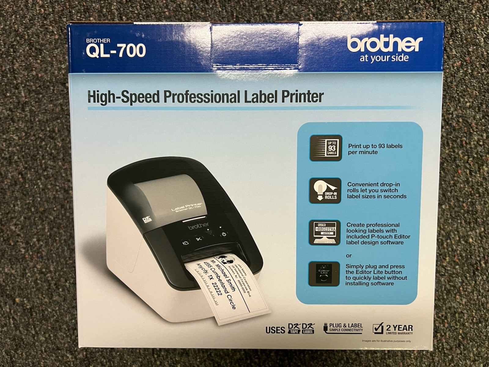 Brand New Brother QL-700 High-speed Label Thermal Printer – Fast Shipping