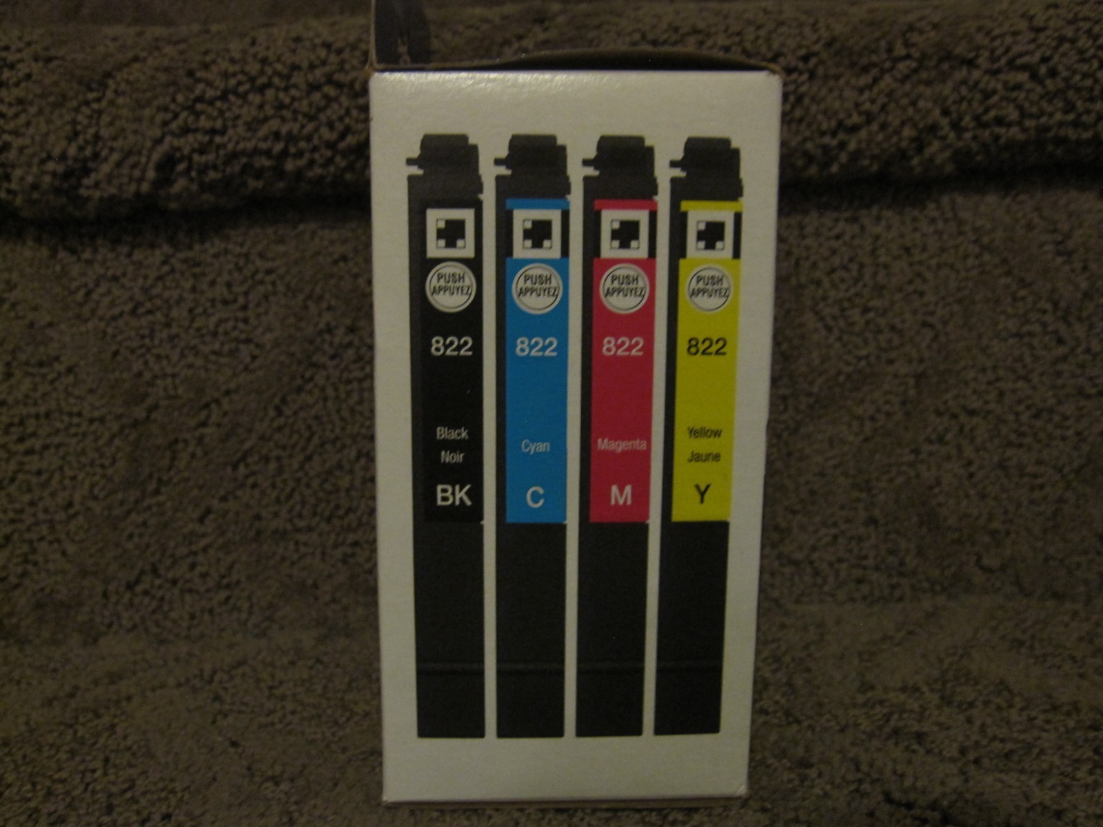 Epson T822120-BCS Black Cyan Magenta Yellow Ink Cartridge # 822 01.2028