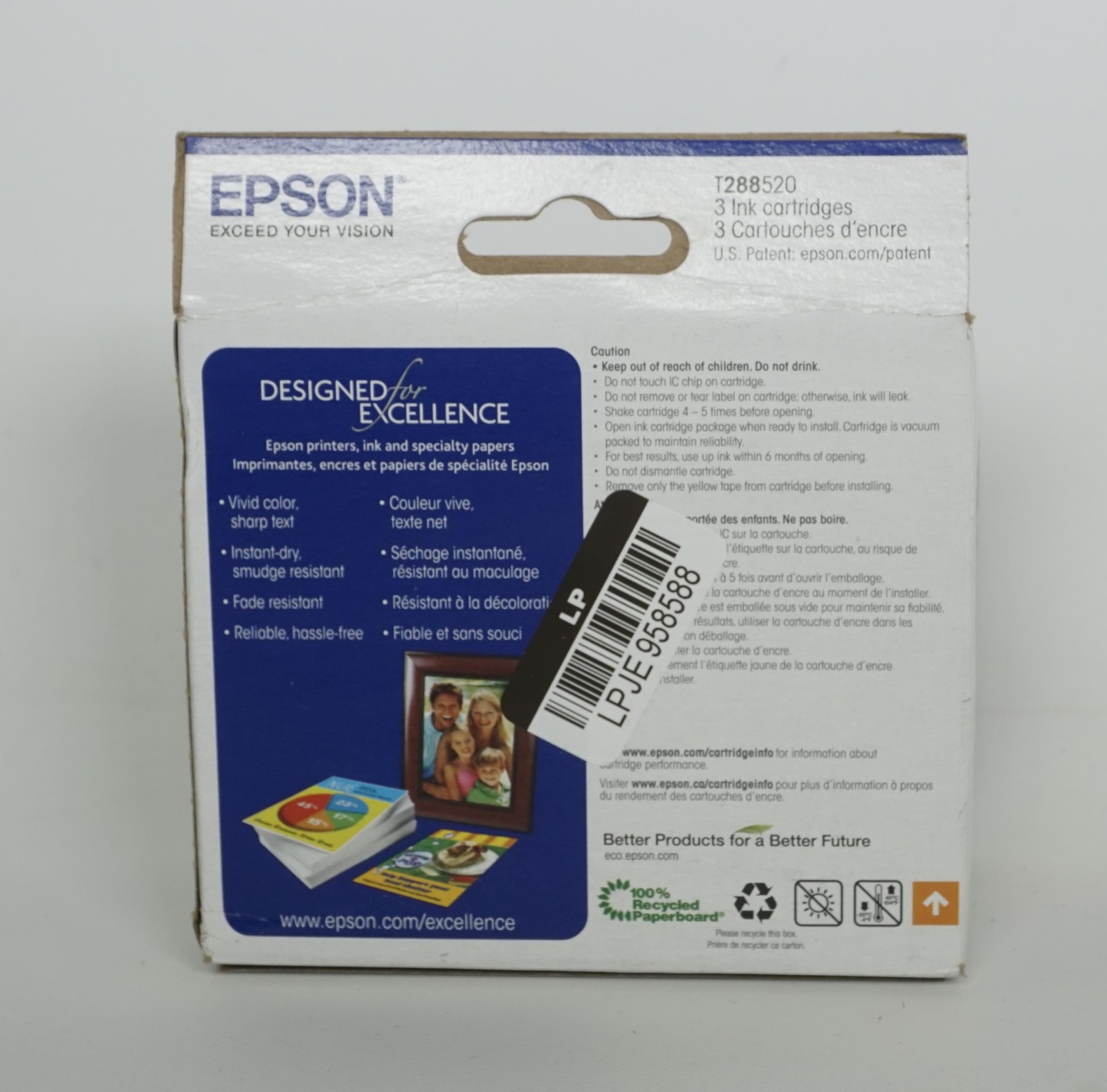 Epson 288 Durabrite Ultra Multicolor Ink Cartridges Exp. 2/2027