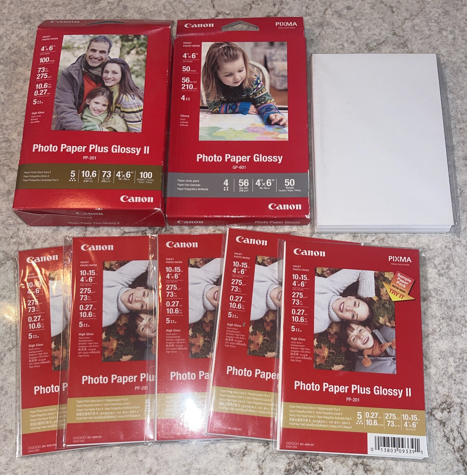 Canon Photo Paper Plus Glossy Glossy ll 4″ x 6″ Multi Packs See Photos As Is