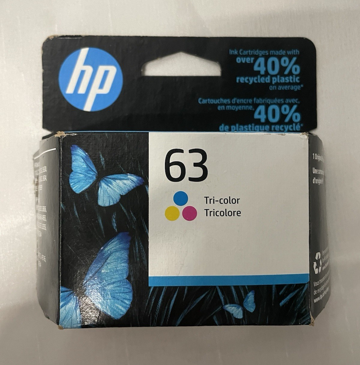 HP 63 Genuine/Original Tri-Color Inkjet Ink Cartridge for DeskJet/ENVY/OfficeJet