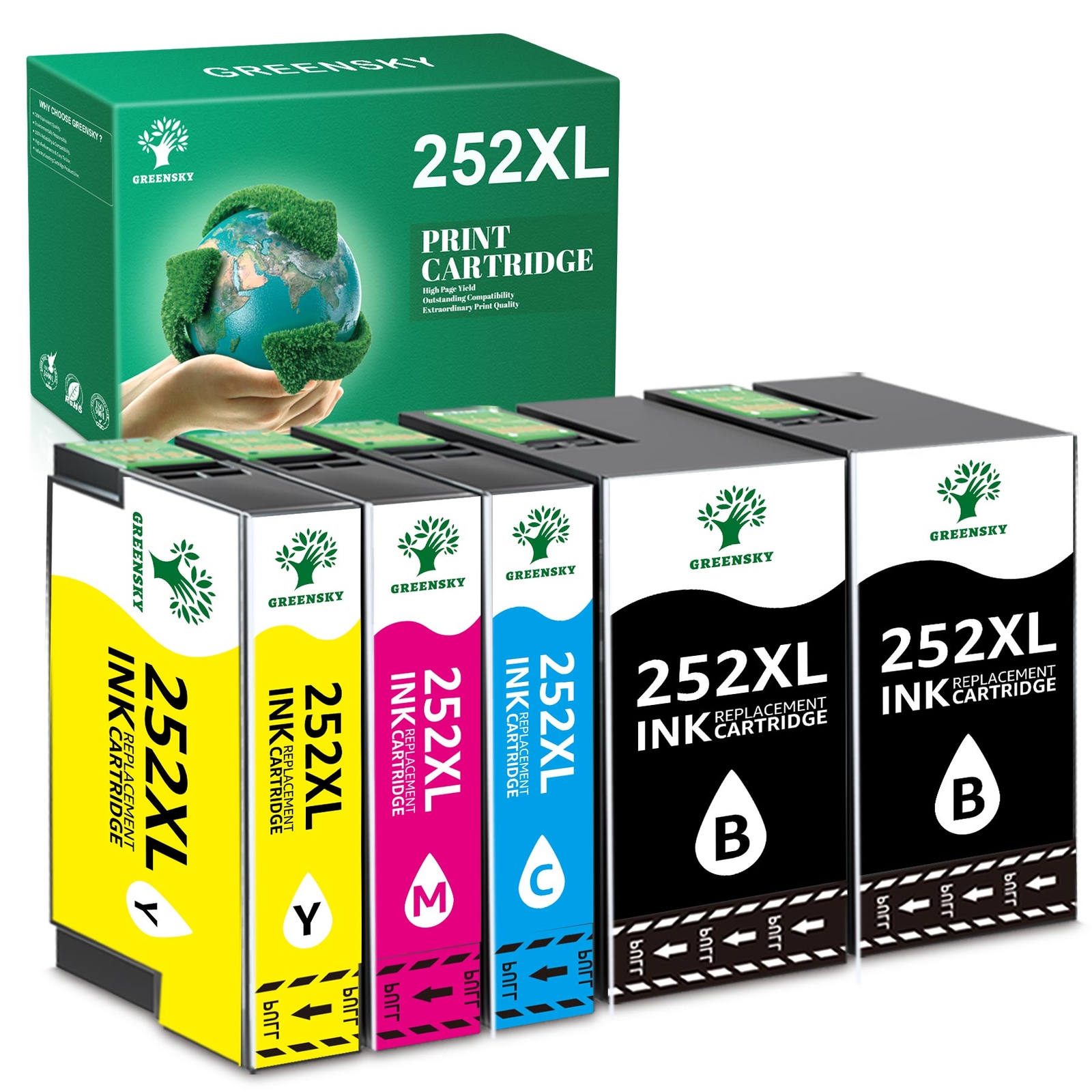 252XL T252 252XL Ink Cartridges Compatible for Epson WF-3640 7110 7710 7610 Lot