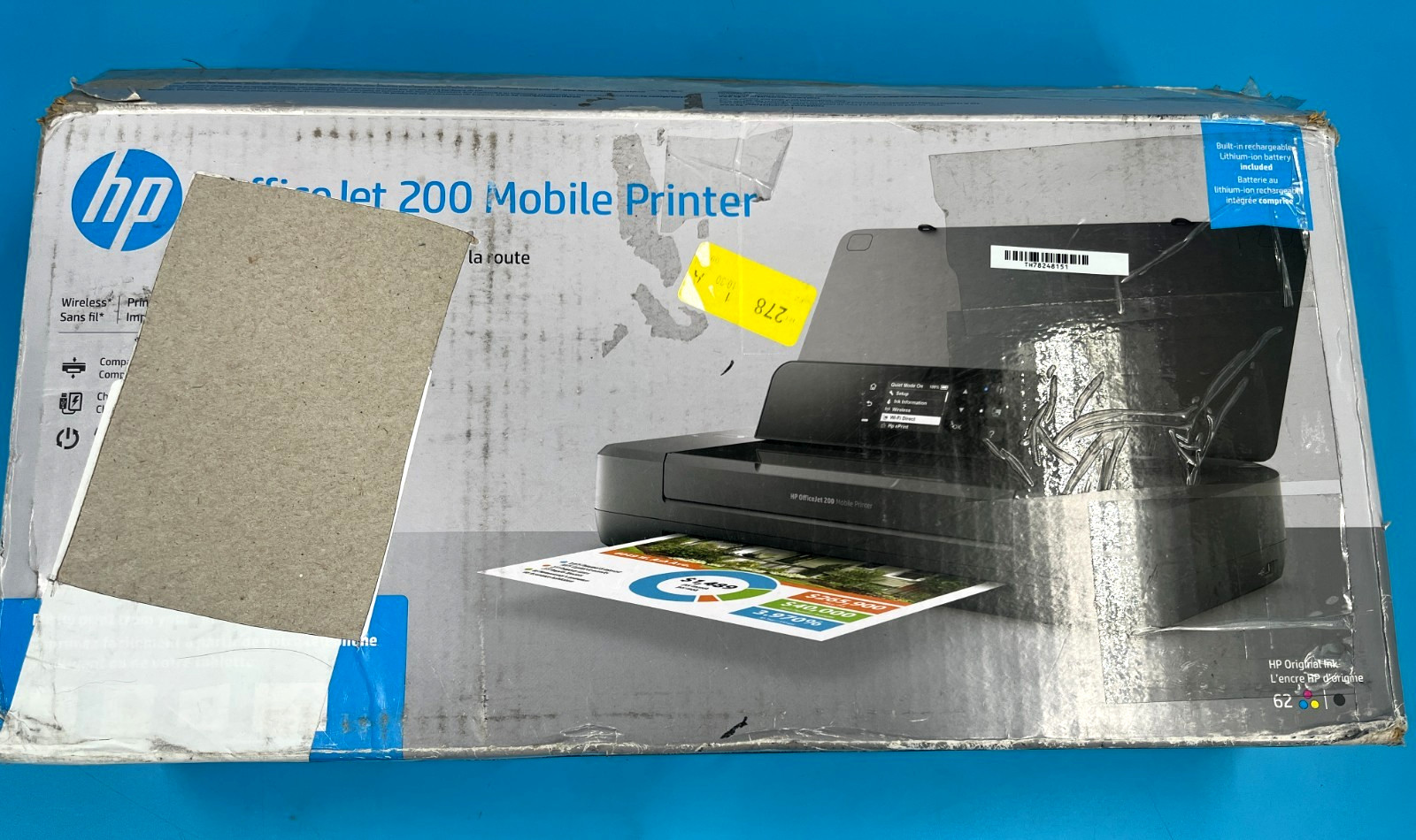 HP OfficeJet 200 Mobile Printer Wi-Fi USB 2″ Color LCD with ink No Battery +ship