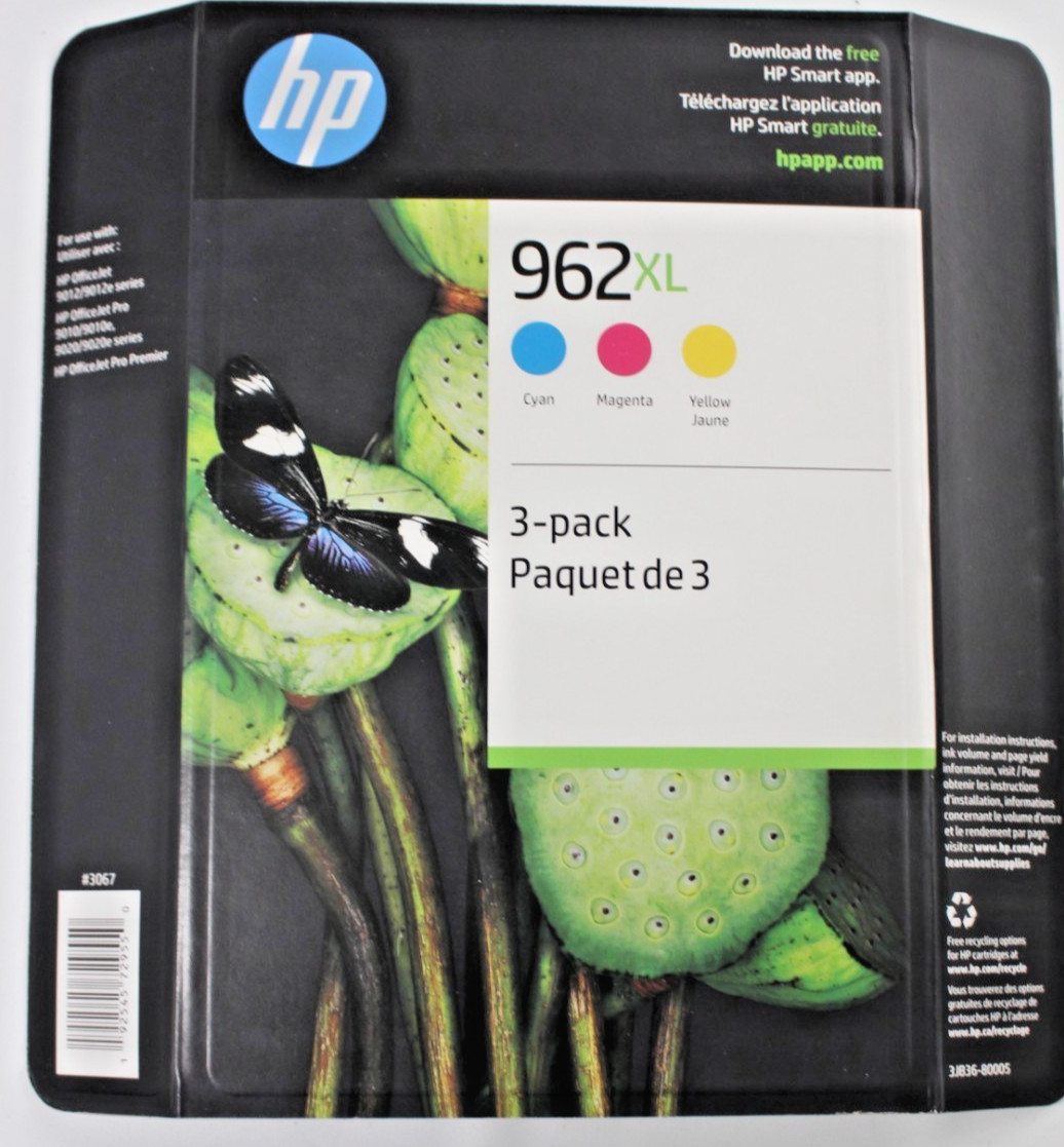 BRAND NEW!! HP 962XL 3-PACK Cyan Magenta Yellow Color Ink 3JB36BN Exp. 07/2027+