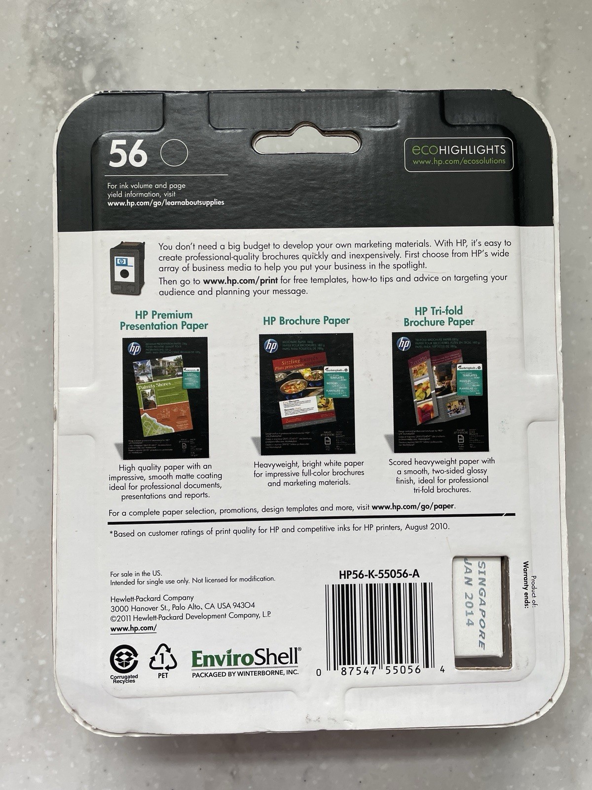 HP 56 Black Ink Cartridge C6656AN Genunie OEM Factory Sealed Retail Box NEW