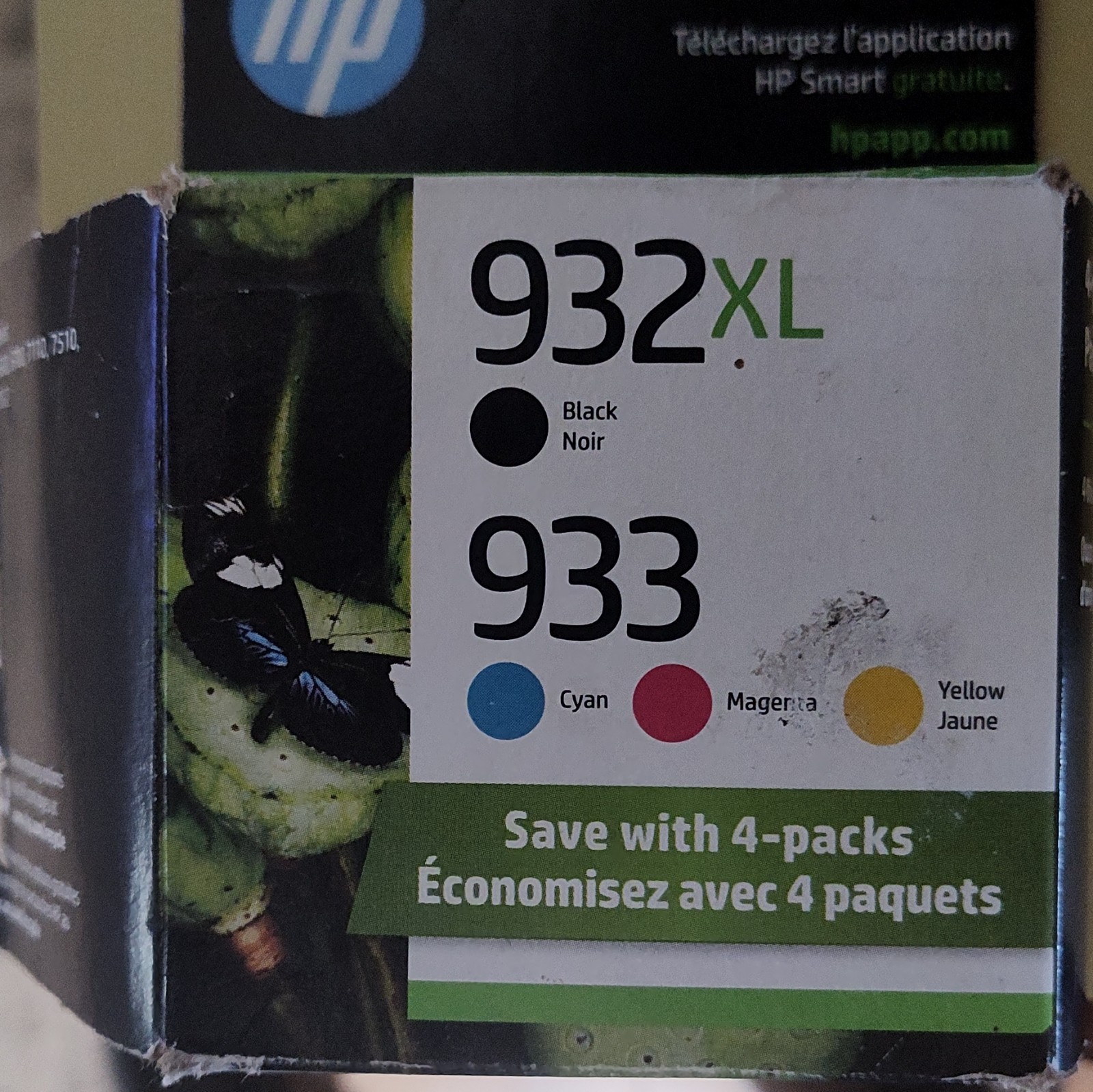 11/2026 New Genuine HP 932XL Black & 933 Cyan Magenta Yellow OEM 6100 6600 7510+