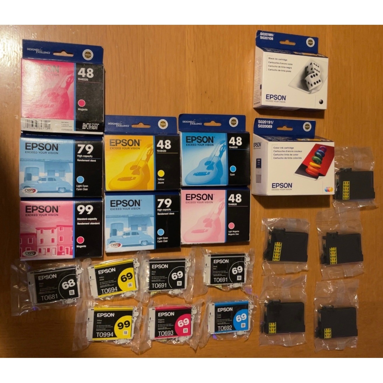 Epson Ink Cartridge Lot 48 68 69 79 99 Claria DURABrite Mixed Colors Genuine NEW