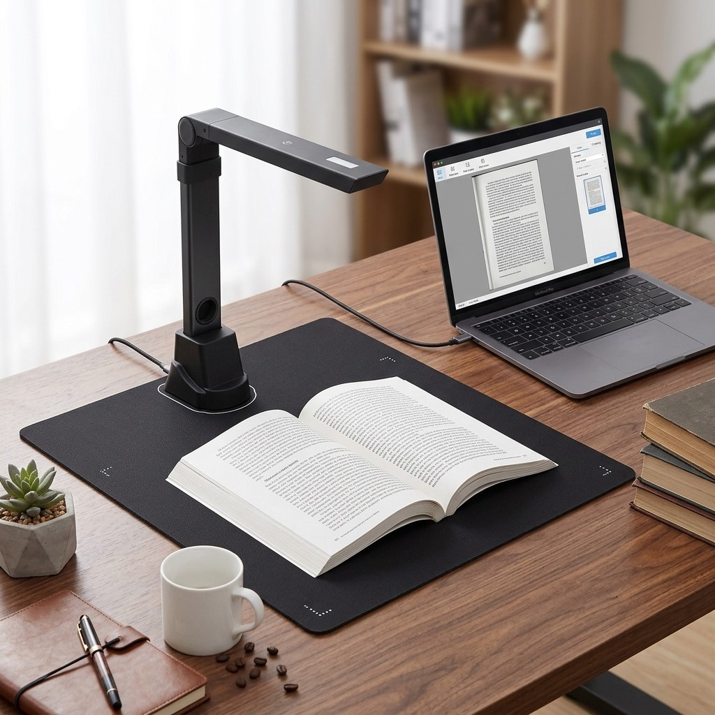 Portable Foldable Smart OCR A3 A4 Book Document Scanner 12MP for Win7-11 & Mac