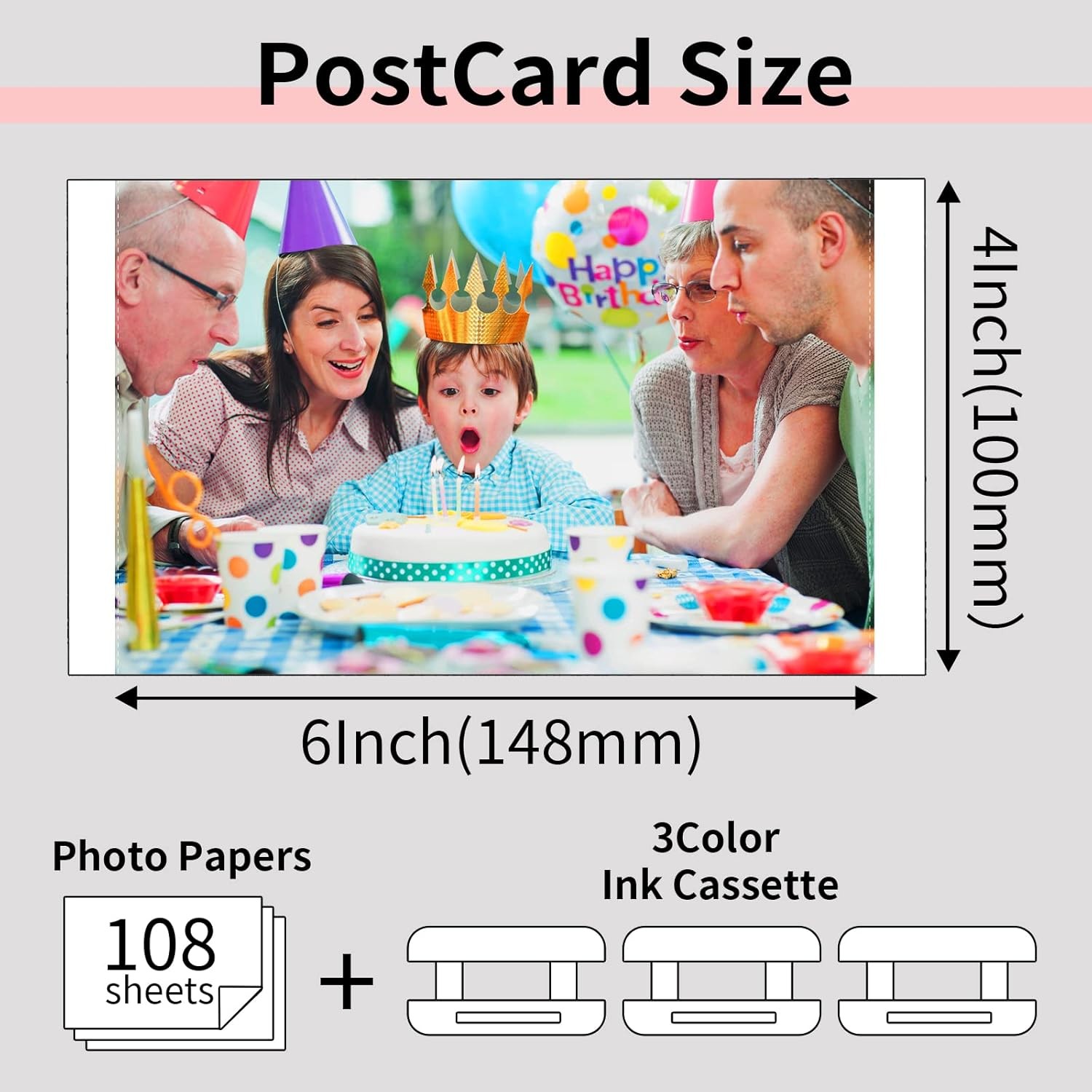 For Canon Selphy CP1500 CP1300 Ink and Paper for Canon Photo Paper 4×6 Inch,3PK