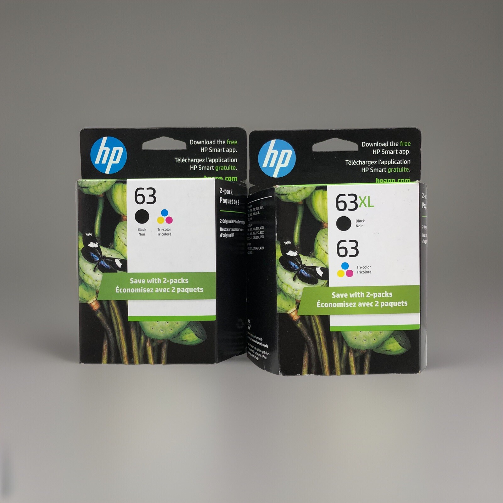 New Genuine HP 63 Lot Black & Color XL Ink Cartridges May 2026 Deskjet Envy