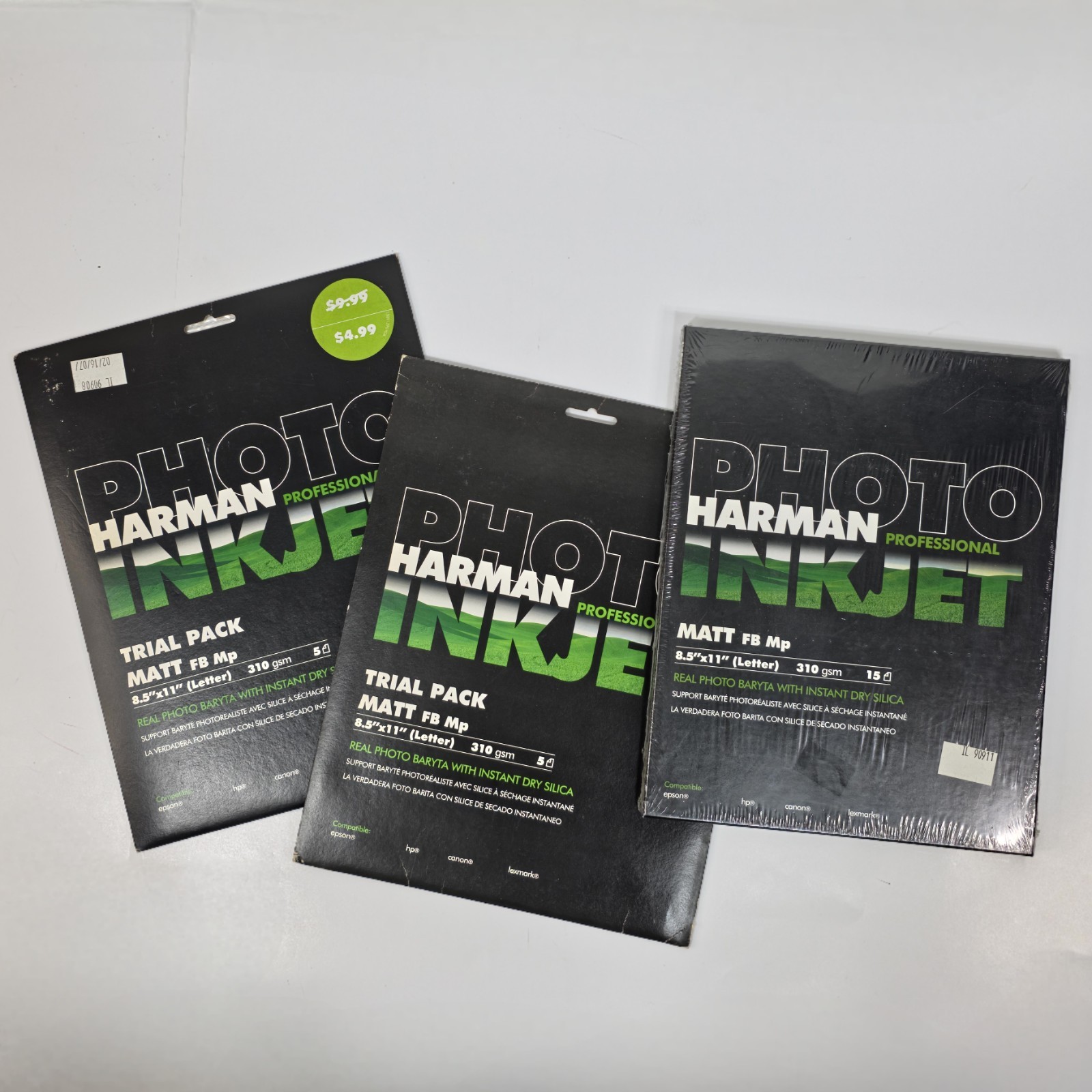 Harman Photo Inkjet Matt FB Mp Paper 8.5″x11″ Letter 310gsm 25 Sheets Baryta