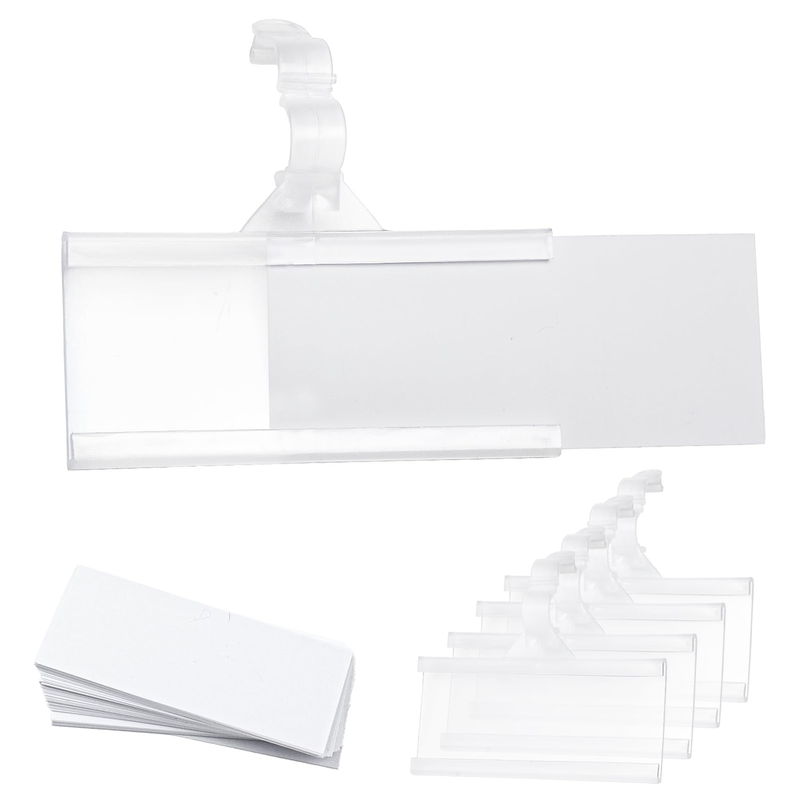 100 Pcs Reusable Plastic Wire Shelf Label Holder, for Pantry Retail Shopping …