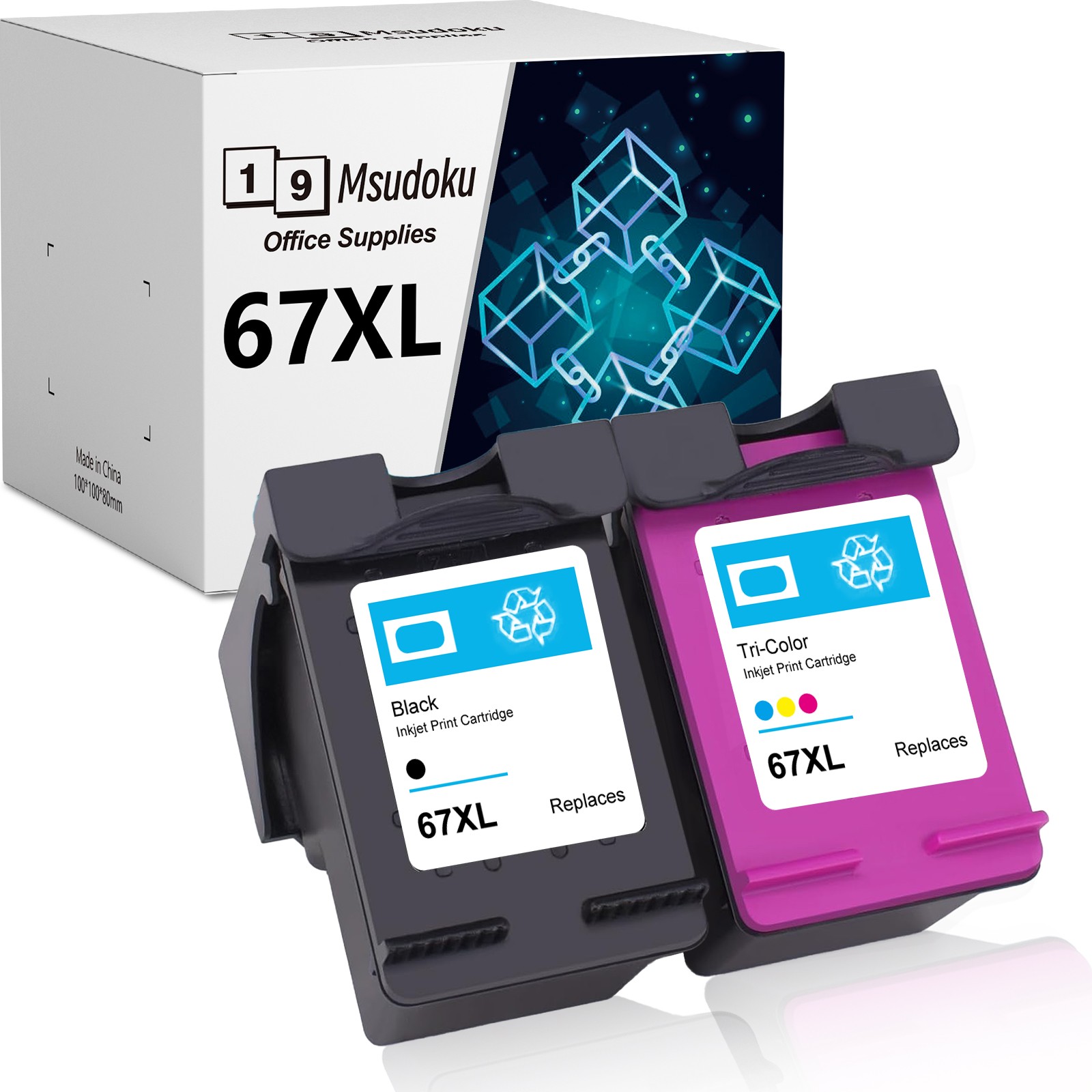 67XL Ink Cartridge for HP Deskjet 1255 2710e 2720e 4155e 4122e 4123e 4130e 4132e