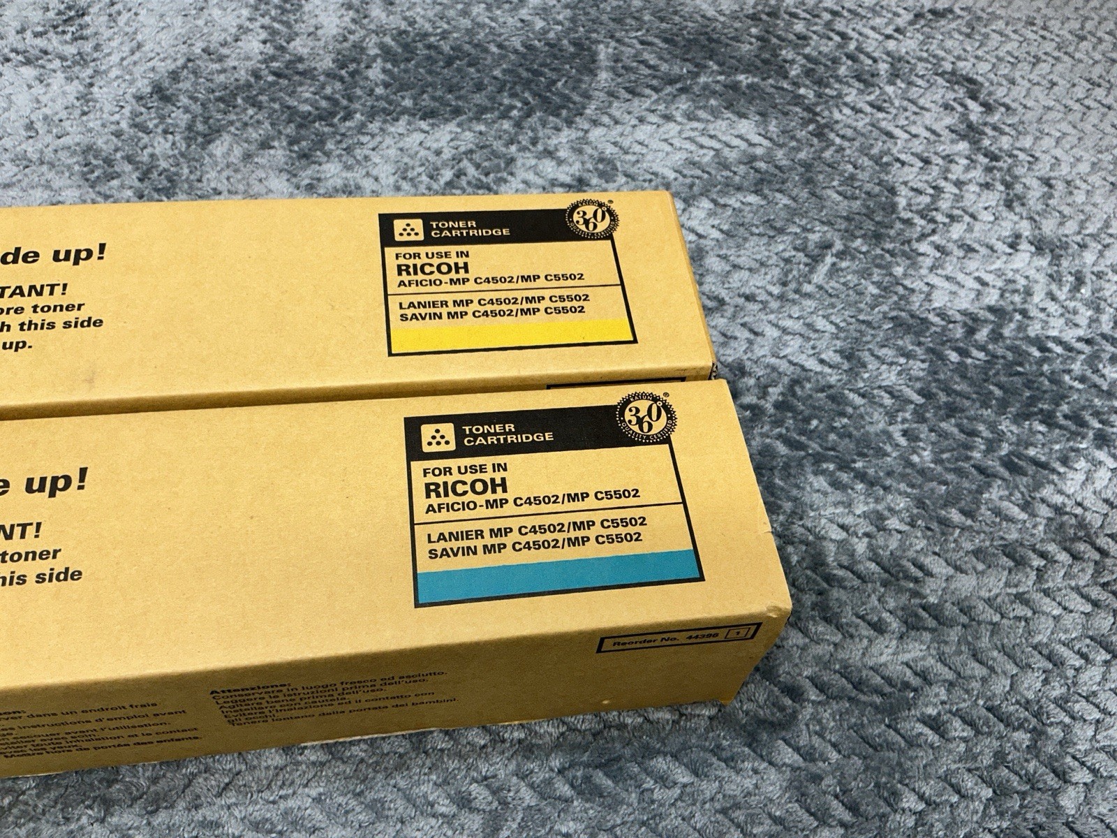 Katun Performance Ricoh MPC4502 C5502 Yellow Cyan Toner Lot 2