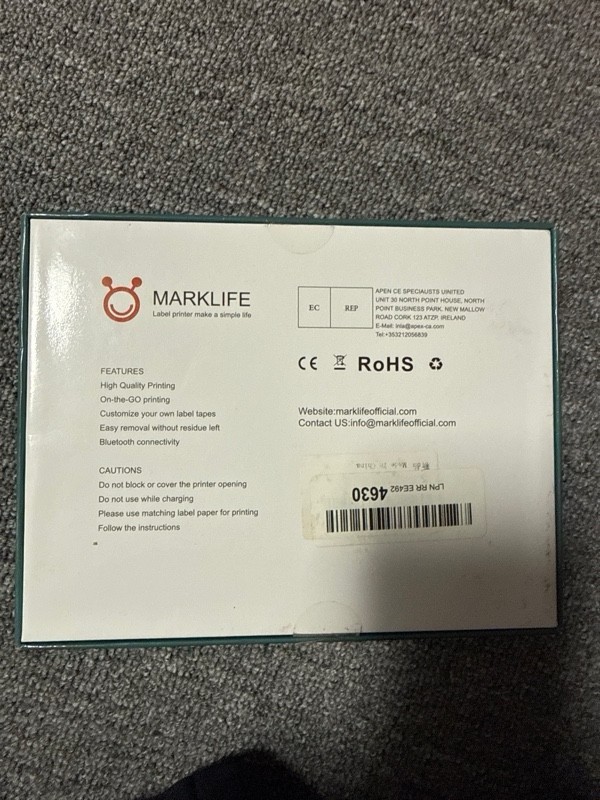 Marklife Mini Label Maker Wireless Thermal Sticker Printer w/ Tape Inkless
