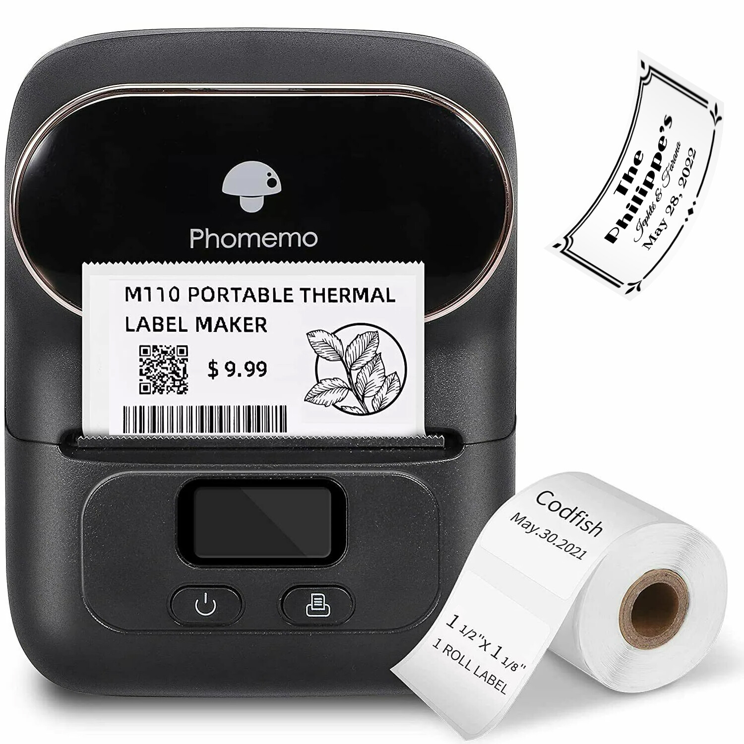Phomemo M110 Bluetooth Label Maker Machine Portable Barcode Thermal Printer Lot