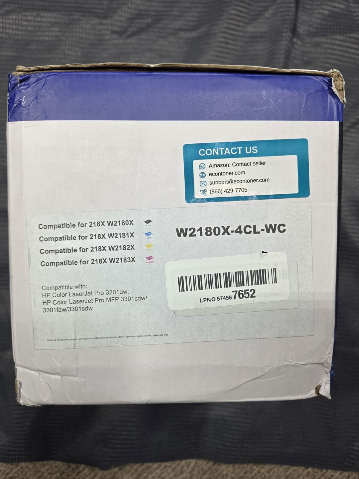 4PK 218X W2180X W2181X W2182X W2183X Toner for HP Pro 3201dw MFP 3301fdw 3301cdw