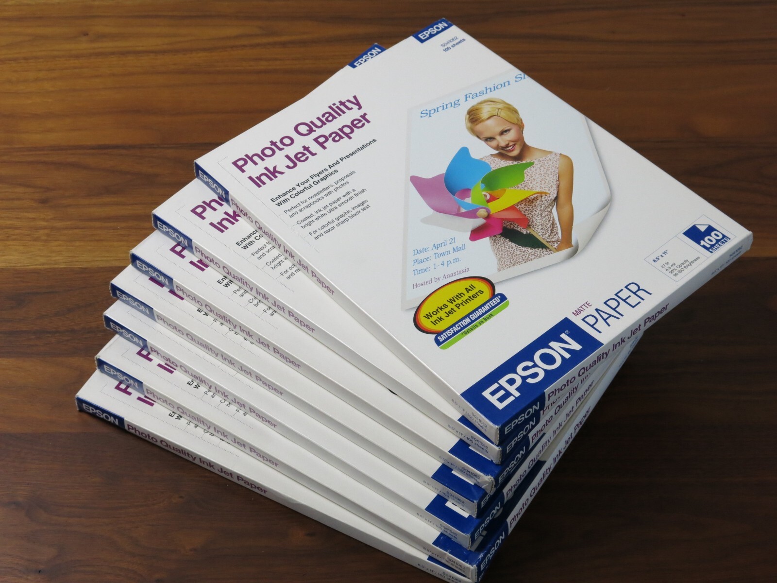 EPSON 8.5 x 11 Letter Paper Photo Quality Inkjet Matte Lot of 7 boxes 639 Sheets