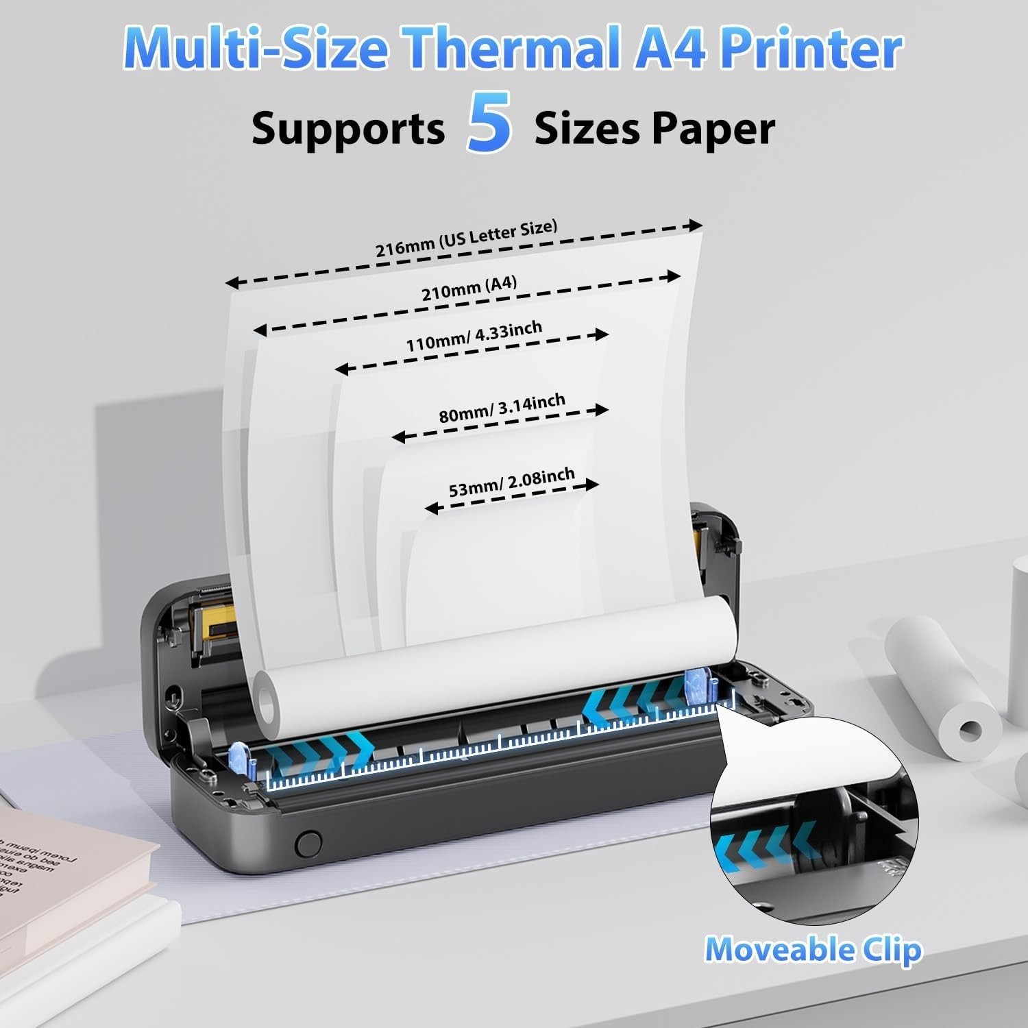 Phomemo M833 Thermal Printer Portable Mobile Inkless Printer for A4/USLetter LOT