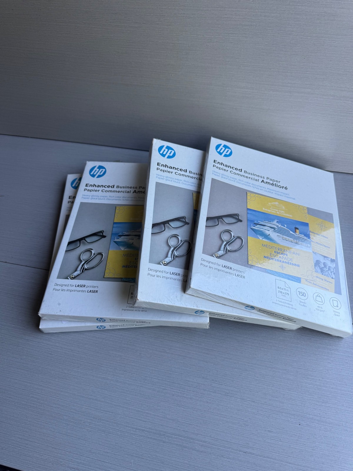 HP Enhanced Business Paper 8.5×11 150 Sheets Glossy 40lb Laser Lot of 4