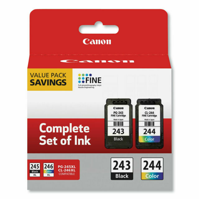 Canon PG-243 Black & CL-244 Color Ink Cartridge Set 1287C006 Genuine Bulk Packs