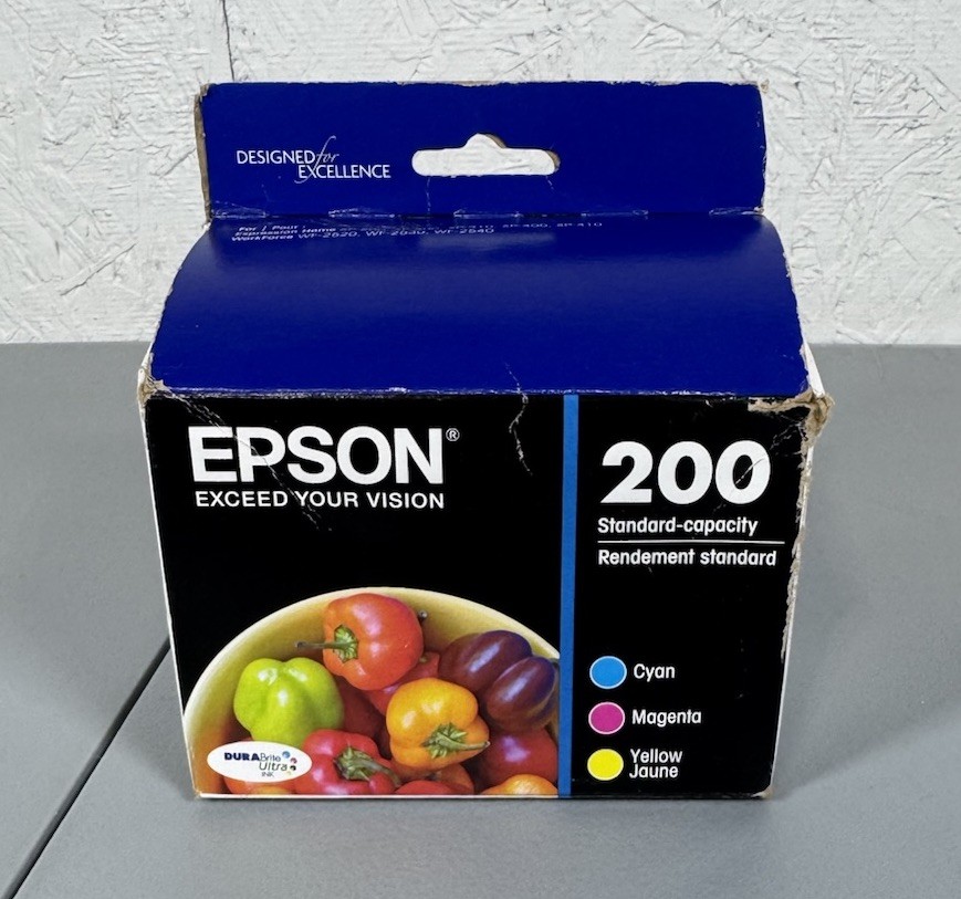 Epson 200 Combo Pack Ink Cartridges Cyan Magenta Yellow Standard New 11/2026