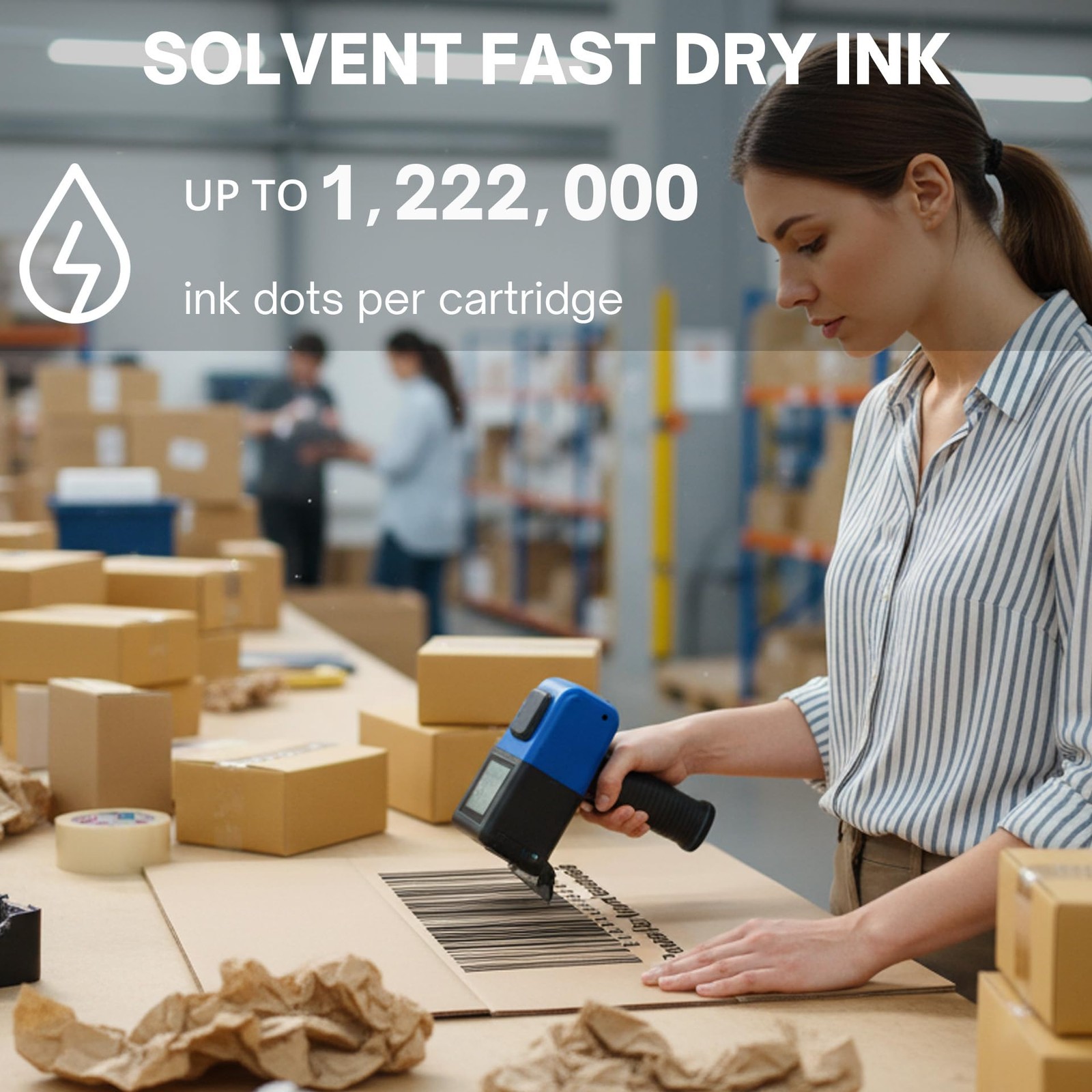 Handheld Printer Ink Cartridge 45ml Solvent Fast Dry, 0.5-Inch Nozzle for Non…