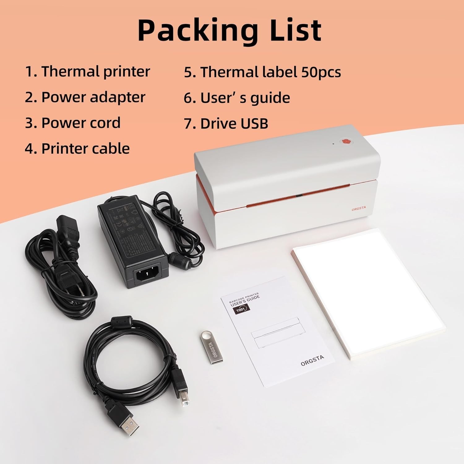 ORGSTA USB Shipping Label Printer – T001 4×6 Thermal Label Printer