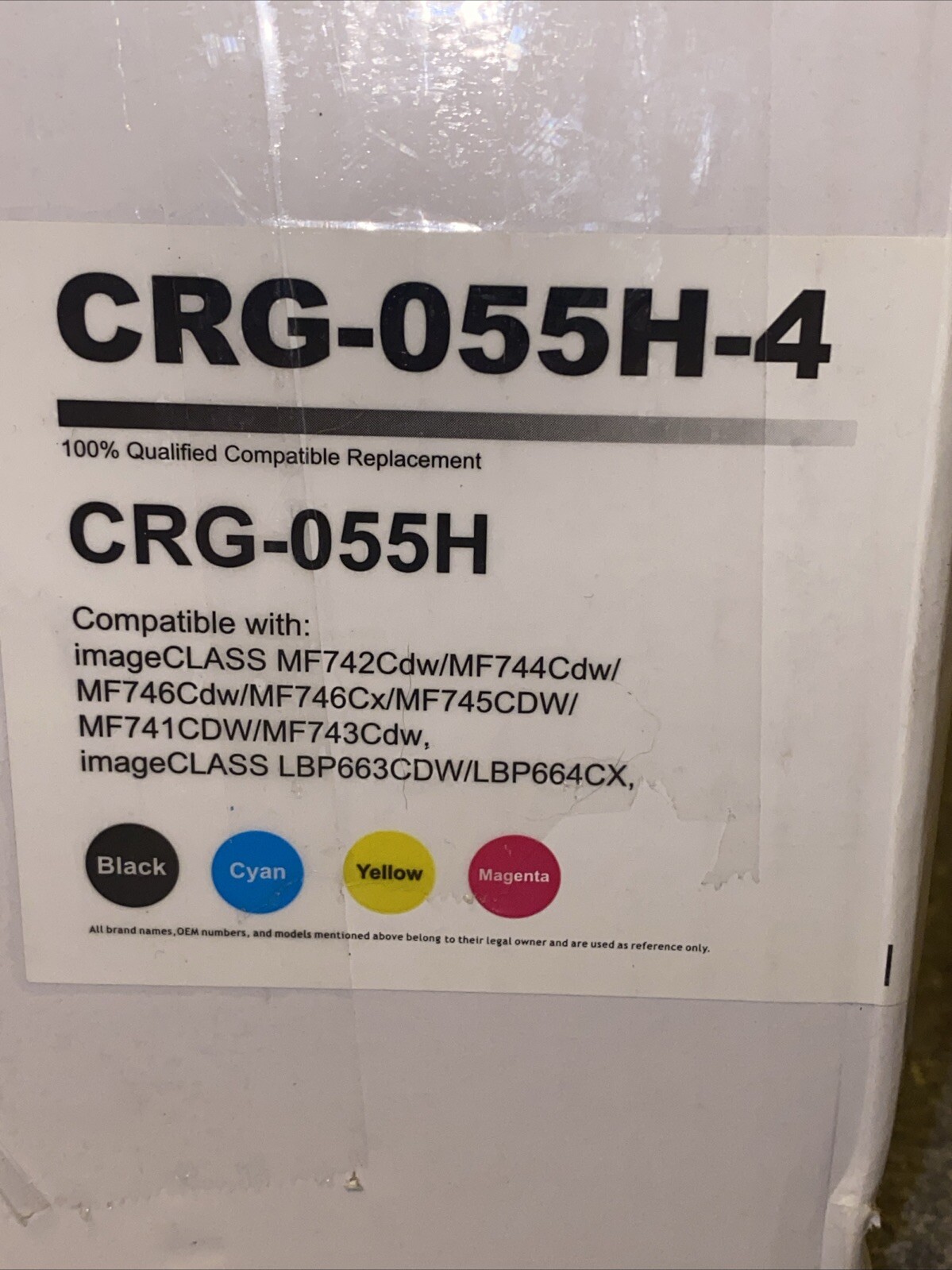 4PCS CRG-055H High Yield Toner for Canon 055H Color ImageCLASS MF741cdw MF743cdw