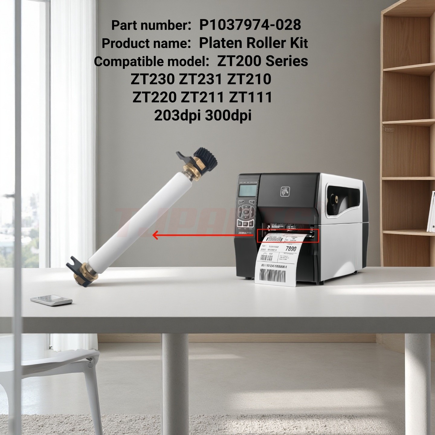 Label Printer Platen Roller Kit for Zebra ZT210 ZT220 ZT230 ZT231 P1037974-028