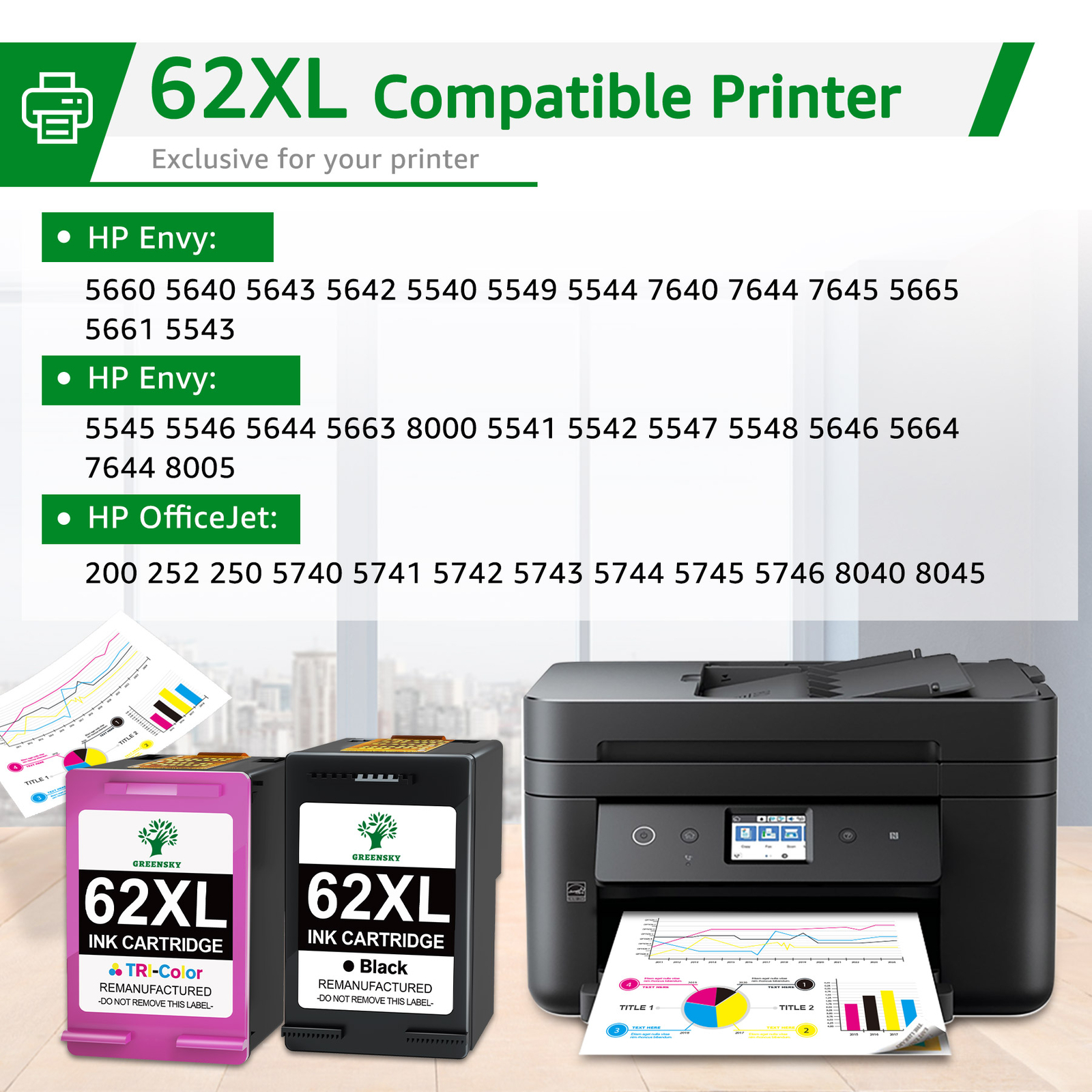 Ink Cartridges For HP 61XL 62XL 63XL 64XL 65XL 67XL 901xl 56 57 60xl Printer Lot
