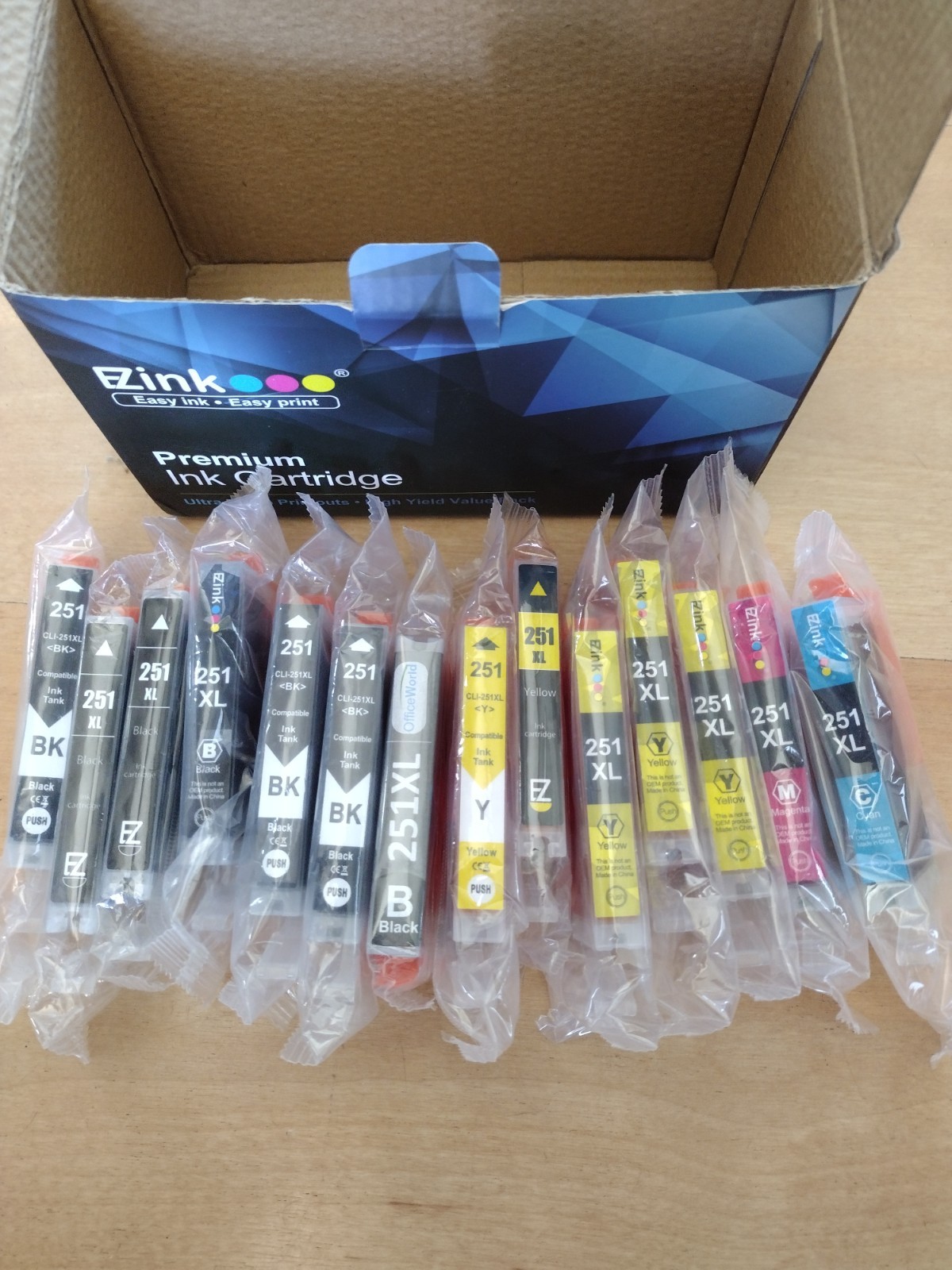 14 Ink Cartridges Black And Colored Assortment Of Brands Mostly EZ Ink