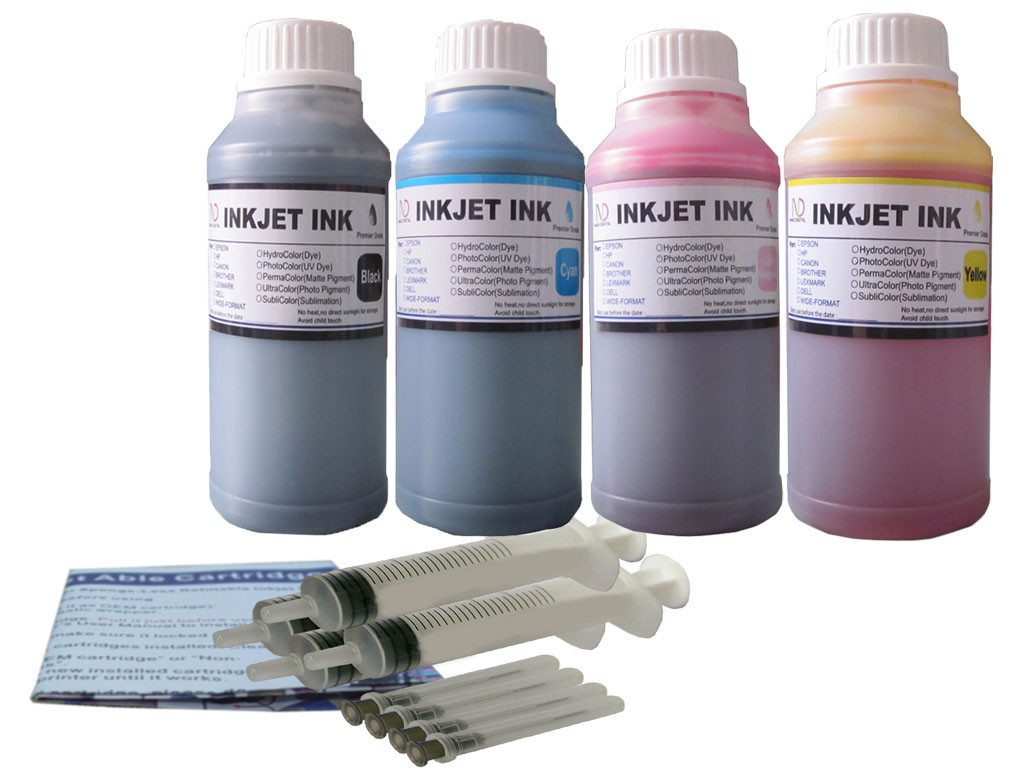 4x250ml Refill ink for HP60 Photosmart C4750 C4780 C4795 D110a ENVY 111