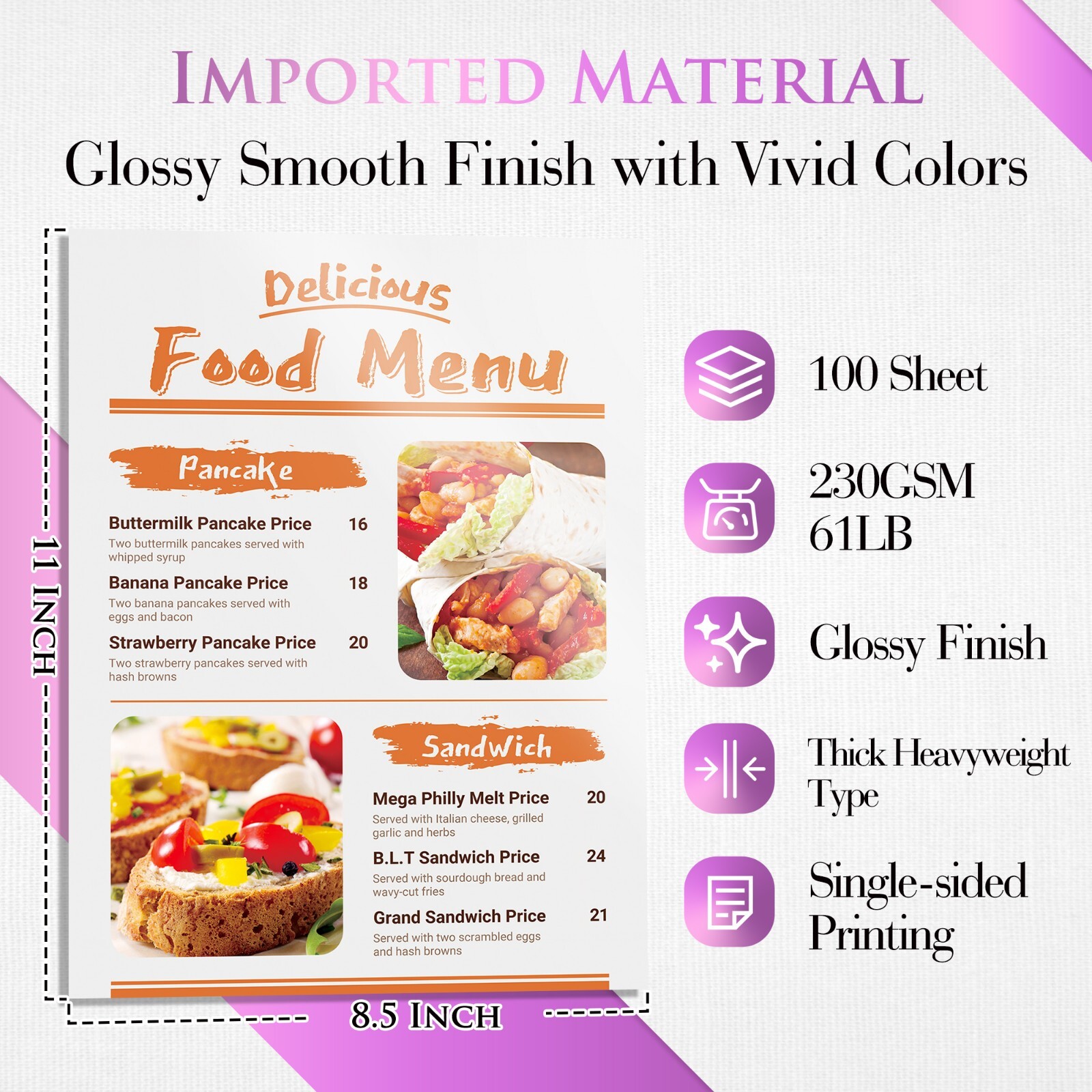 Lot 100-500 PK Koala Glossy Photo Paper 8×10, 61lb 230gsm, Inkjet Printers