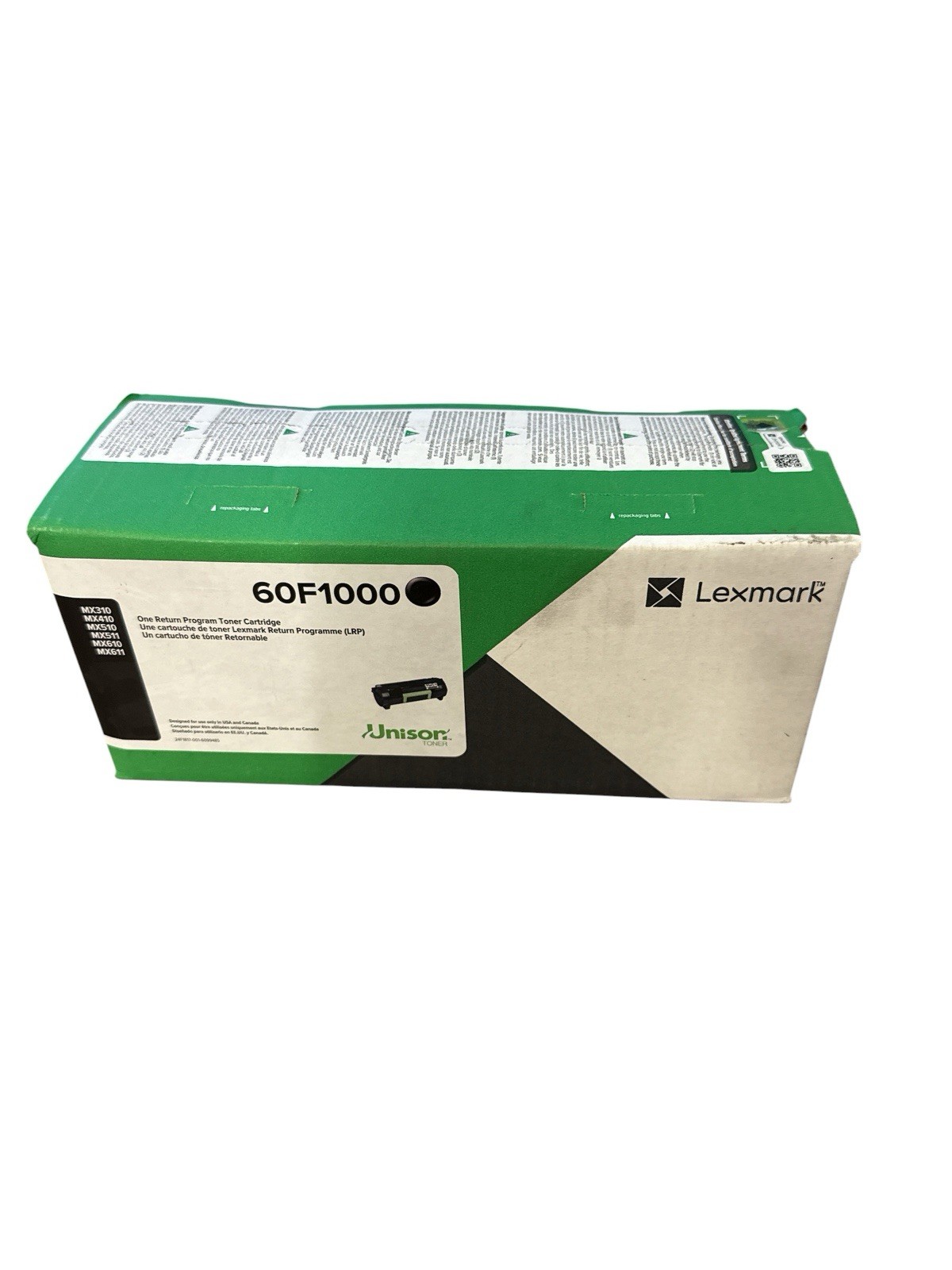 Lexmark 60F1000 Black Toner Cartridge 2500 Page Yield New Genuine