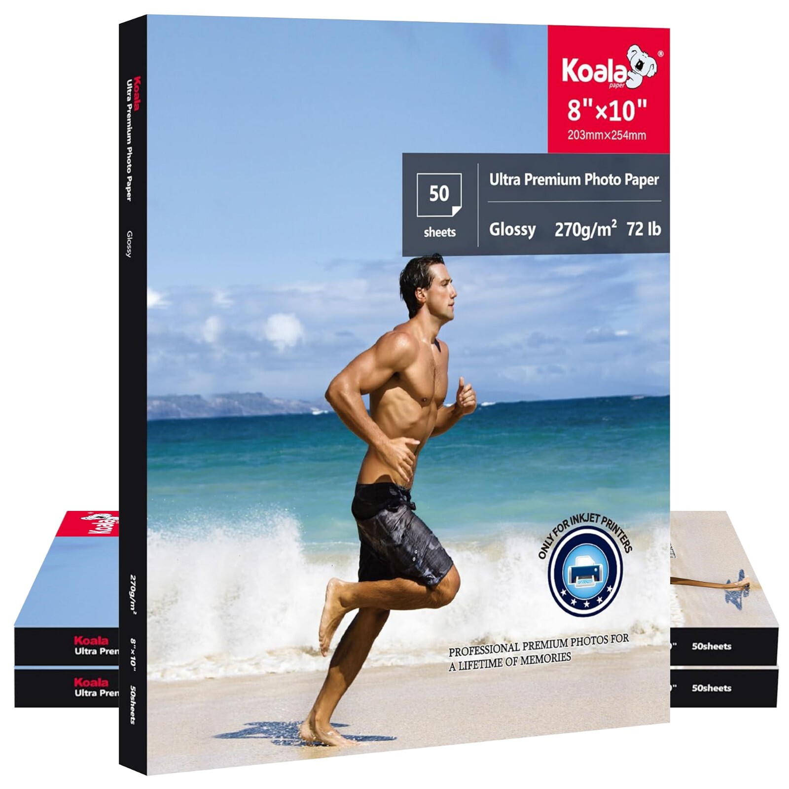 Koala Ultra Premium Glossy Photo Paper 8×10 200 Sheets 72lb Inkjet Printers