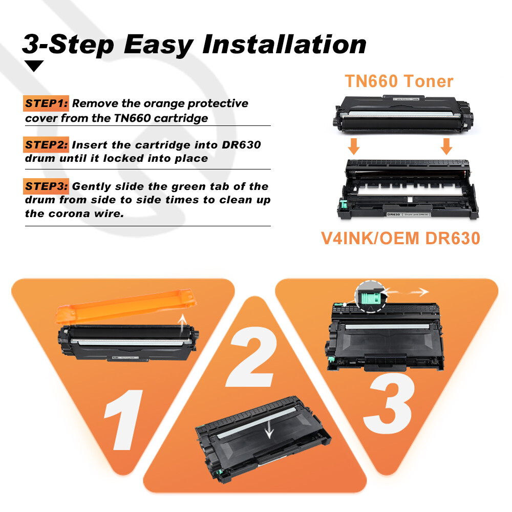 2PK TN660 Toner Cartridge for Brother TN630 MFC-L2700DW MFC-L2740DW DCP-L2540DW