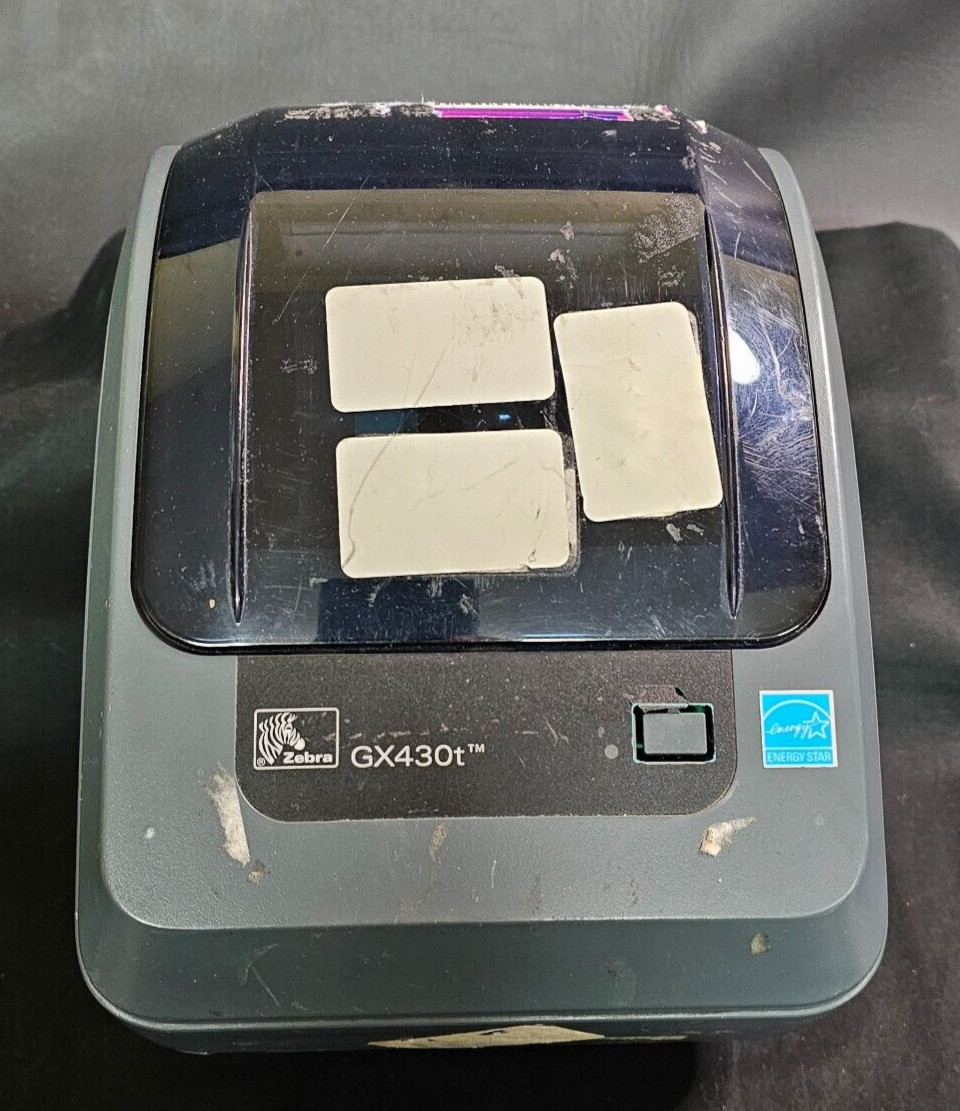Zebra GX430t Thermal Transfer Label Printer Sold as Shown Not Tested